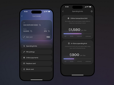 Spending limits settings - Banking App animation bank banking app interface mobile app spending limits ui user experience