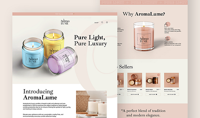 AromaLume Website candles design graphic design graphicdesign ui ux