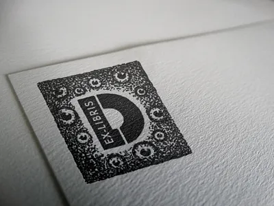 Ex-Libris art black ink dot dot art ex libris graphic design illustration ink monogram pointillism