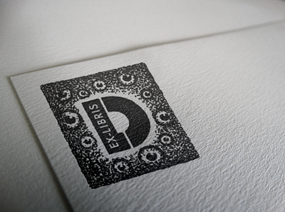 Ex-Libris art black ink dot dot art ex libris graphic design illustration ink monogram pointillism