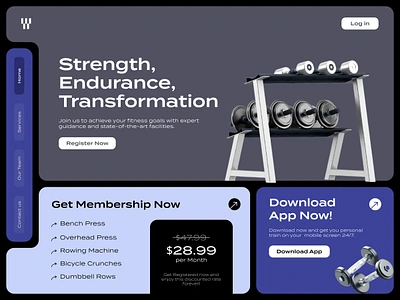 Gym/Fitness Landing Page clean dark dark theme dashboard design fitness fitness landing page gym gym landing page interface landing page light minimal mobile mockup modern muhammad ali ui user interface ux