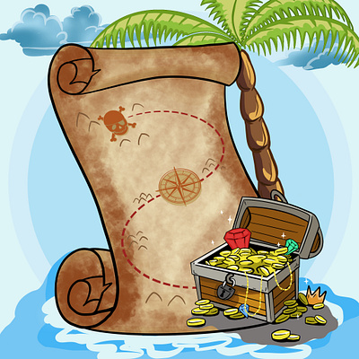 Treasure design illustration illustration design imagination pirate procreate treasure vector vector design