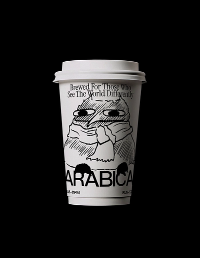 Arabica CoffeHouse Cup branding cap coffee drinks illustration logo owl ui