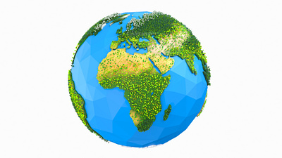 Cartoon low poly assets colllection: Earth with forests 3d art cartoon earth forests graphic design icon illustration low low poly lowpoly map model poly render scatter stylize trees vegetation world