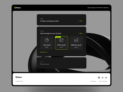 Filecoin storage purchase buy storage checkout checkout wizard clean dropbox filecoin minimal ui online storage storage drive ui ux web design