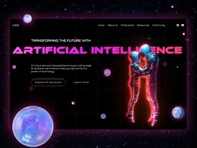 Artificial Intelligence - Hero Page artificial intelligence branding design landing page stars ui ux web