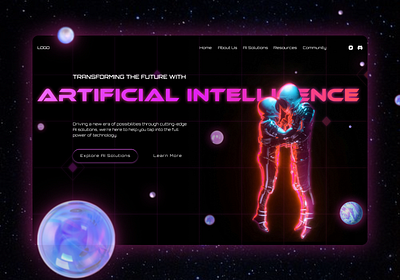 Artificial Intelligence - Hero Page artificial intelligence branding design landing page stars ui ux web