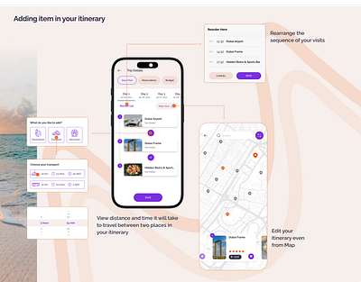 itinerary making app ui design itinerary making app travel app ui design user interface