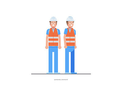 Flat Senior Constructor Character Illustration character character illustration character model sheet constructor character illustration info graphics info graphics character outsider character senior character senior constructor visitor contractor