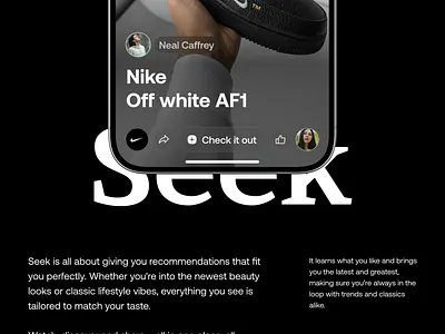 Seek - Watch, Discover and Share ai app apple design generative ios share social ui ux