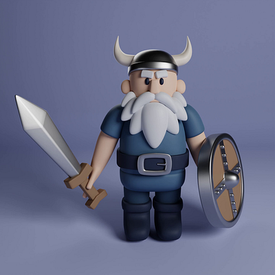 Viking_idle animation 3d 3d art 3d artist 3d modelling animation art fantasy idle model modelling soft stylized sword viking