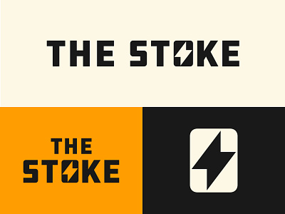 (3/4) Middle Ground Portfolio Update: The Stoke badge bolt branding lightning logo type middle ground made mikey hayes stoke typography word mar word mark yellow