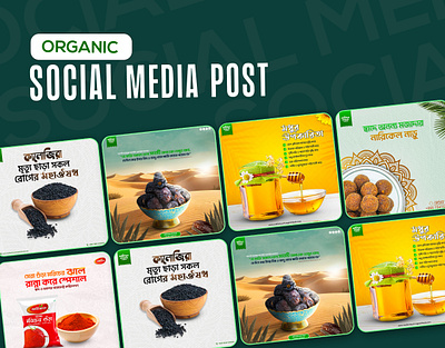 Organic Food Social Media Post Design branding clean design food banner food branding food design food inspiration graphic design mahmudur rahman minimalist design natural products nutrition design organic organic food social media post organicmarketing social media post social media templates