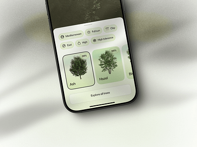 The Perfect Tree - Application Concept app bottom sheet nature tree ui