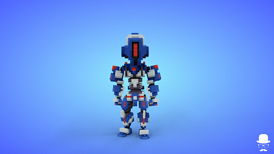 Robot 2 Voxel Character - 3D Lowpoly Model - Game Asset 3d 3d model character cyborg fantasy game art game asset humanoid lowpoly mech mecha rigged robot robots unity3d voxedit voxel art