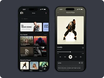 Music Player Mobile App 3d animation app branding design graphic design logo mobile motion graphics music musicplayer ui ux