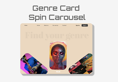 Music Genre Card UI Design aesthetic animation app carousel community design figjam figma graphic design minimal motion graphics music spin spotify ui uiux web app web design webflow wireframe