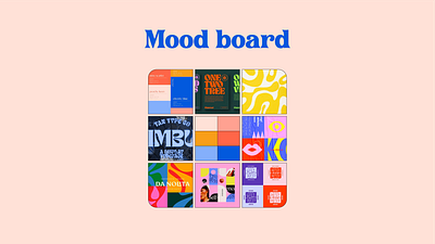 Vibrant bold mood board for playful branding, blue red orange clothing color color palette color scheme inspiration mood board