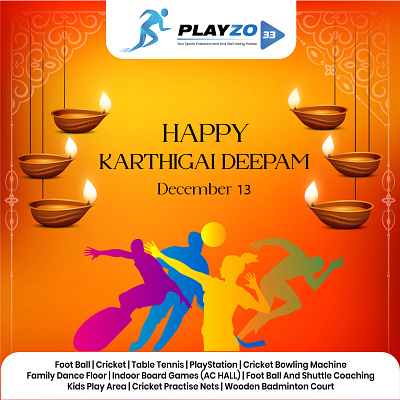 Karthigai Deepam Poster for a Sports Company