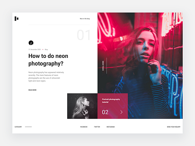 Photography blog design photography red ui uiux web design