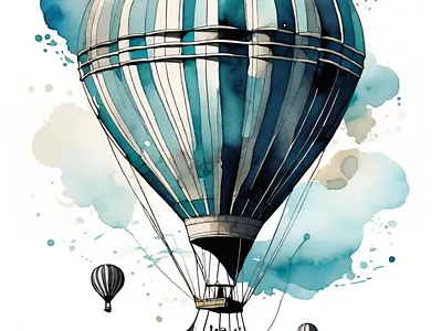 Gently drifting across the sky across digital drifting gently illustration sky vintage watercolor