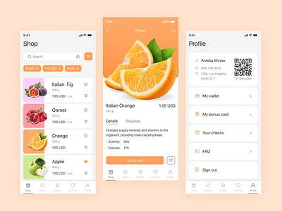 App for grocery store e commerce grocery orange shop ui ui design ux design web design