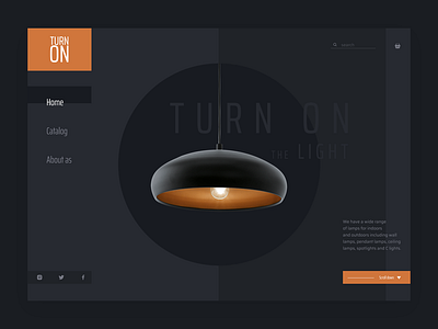 App Design for a lamp store black lamp orange shop ui ux design web design