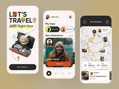 Travel Guidance Application branding creative interface design dribbbleshots. dribble portfolio graphic design illustration logo ui