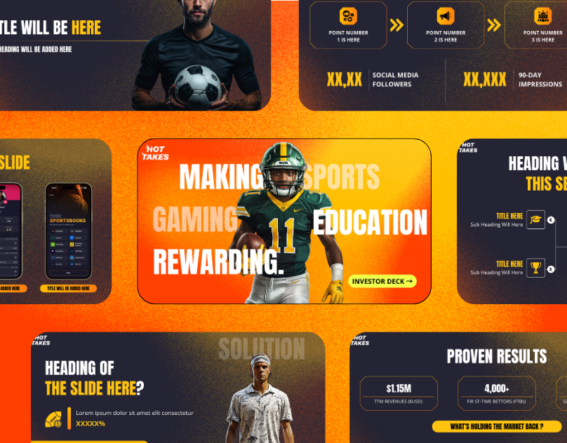 Investor Pitch Deck branding canva deck design funding graphic design investor pitch pitch deck pitchdeck powerpoint presentation sports