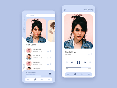 Music Player App blue design music music player app player ui uiux design ux