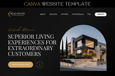 Real Estate Canva Website Template canva landing page canva template web diy website design one page website portfolio website real estate agent real estate canva real estate template real estate website realtor marketing realtor website website template