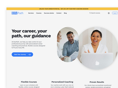 Career coaching website landing page hero landing minimal professional website