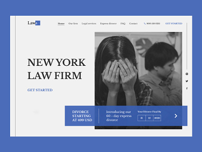 Landig page for law firm blue landing page law ui uiux design ux website design