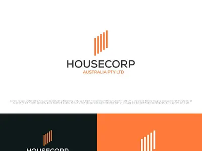 Housecorp logo. builder logo building logo construction housing logo logofolio2023 minimalist logo property logo rental logo