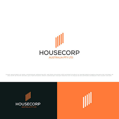 Housecorp logo. builder logo building logo construction housing logo logofolio2023 minimalist logo property logo rental logo