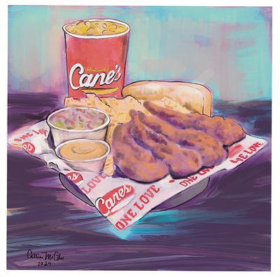 Dinner Time album artwork digital painting dinner logo design poster design raising canes restaurant still life art