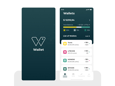 Wallet for Cryptocurrency app design green ui uiux design ux wallet