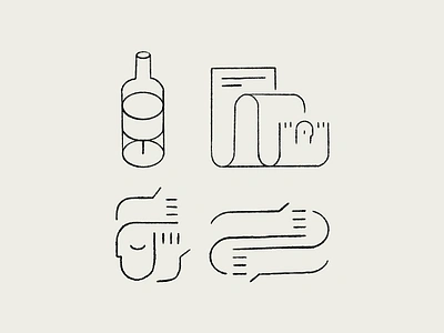 "Sounds, stories, silence" - minimalist illustration collection abstract art bottle collection design face geometric glass graphic design hands illustration illustrator line art line drawing man minimalist modern portrait set simplicity