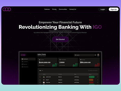 Banking Platform Landing Page Design analytics bank banking budget management business finance financial fintech fintech platform fintech startup forex invest landing landing page money online banking tech technology trading wallet