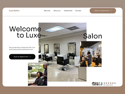 Luxe Salon - Hair Salon Website Design barber shop app barbershop beauty beauty clinic website booking cosmetic hair hair care hair salon website haircut app hairdresser app health salon salon app design stylist web web design webdesign website wellness