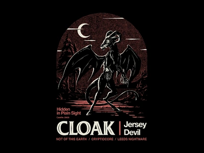 Cloak - Cryptid Jersey Devil apparel design apparel graphic art cloak brand creature cryptid devil evil graphic design illustration jersey devil lifestyle new jersey nightmare