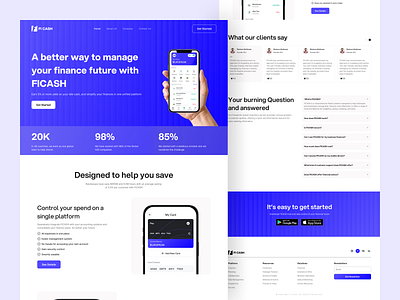 FI CASH - Finance Payment Service Website bank clean finance financial fintech glow halal halal design landing page management payment payment service product design saas ui uiux wallet web design website widget