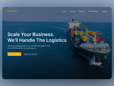 GlobalWave Logistics Company business cargo delivery company courier delivery landing landing page landing page design logistics logistics company logistics website online tracking page shipment startup transportation transporting web web design website