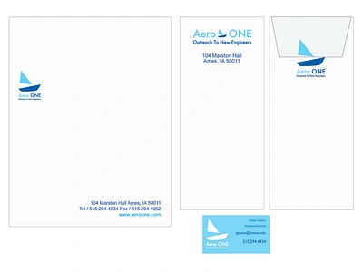 Aero One logo and stationary design for pre-junior high students engineering graphic design identity logo stationary