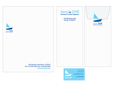 Aero One logo and stationary design for pre-junior high students engineering graphic design identity logo stationary