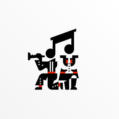 Duet Of Musicians Logo animation branding graphic design logo music logo songs