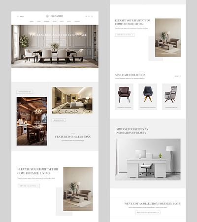 A Furniture Landing Page Design ui