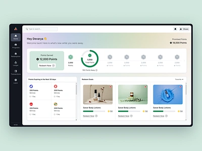 Reward System UI | Loyalty App Dashboard dashboard design dashboard ui design system loyalty app dashboard loyalty app ui redeem points ui reward system dashboard reward system ui uiux visual design web web app ui