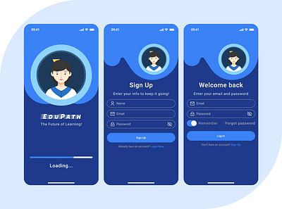 Edupath - Splash, Login and sign Up Screen academic success.
