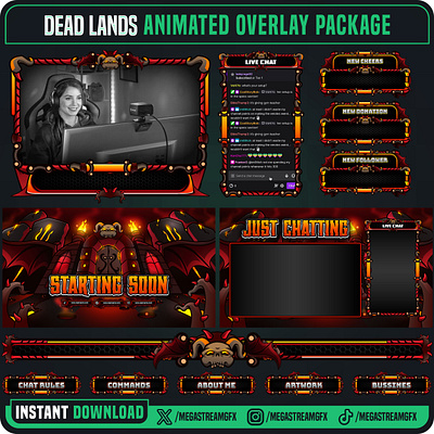 Red Devil Overlay Package- Horror Overlay - Red Overlay overlay pack design